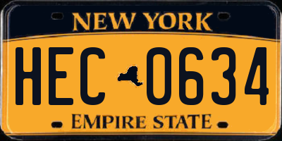 NY license plate HEC0634