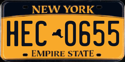 NY license plate HEC0655