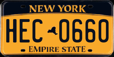 NY license plate HEC0660