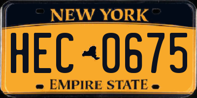 NY license plate HEC0675