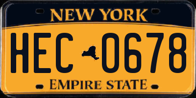 NY license plate HEC0678