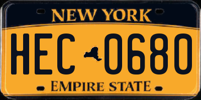 NY license plate HEC0680