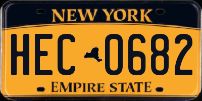 NY license plate HEC0682