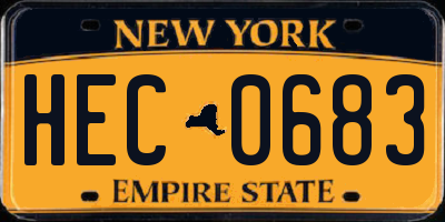 NY license plate HEC0683