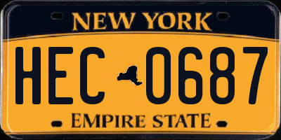 NY license plate HEC0687