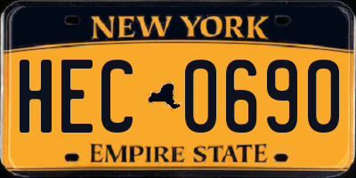 NY license plate HEC0690