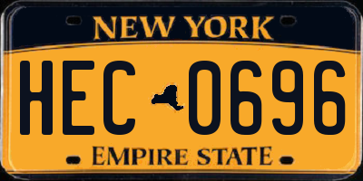 NY license plate HEC0696