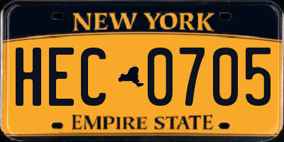 NY license plate HEC0705