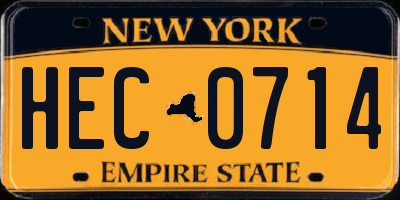 NY license plate HEC0714