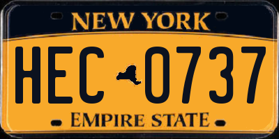NY license plate HEC0737