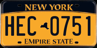NY license plate HEC0751