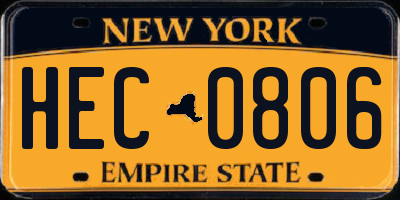 NY license plate HEC0806