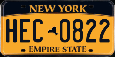 NY license plate HEC0822