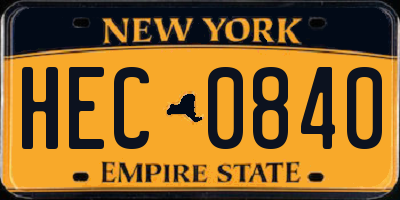 NY license plate HEC0840