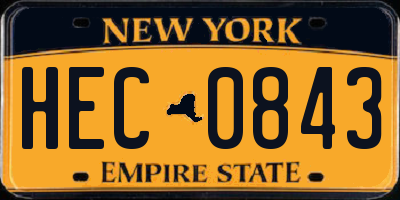 NY license plate HEC0843