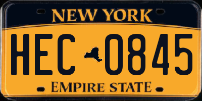 NY license plate HEC0845