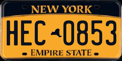 NY license plate HEC0853