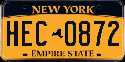NY license plate HEC0872