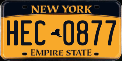NY license plate HEC0877