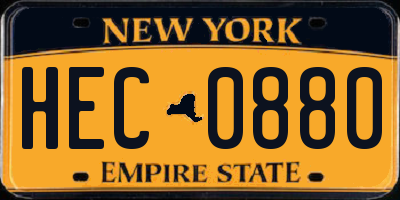 NY license plate HEC0880