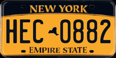 NY license plate HEC0882