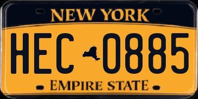 NY license plate HEC0885
