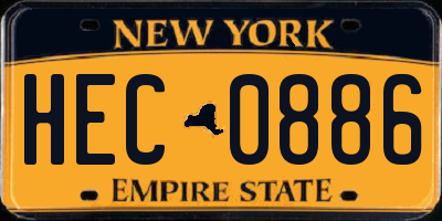 NY license plate HEC0886