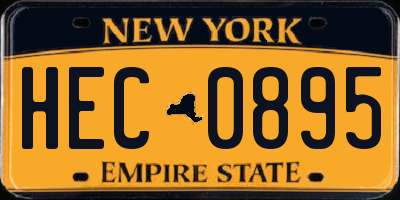 NY license plate HEC0895