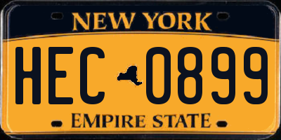 NY license plate HEC0899