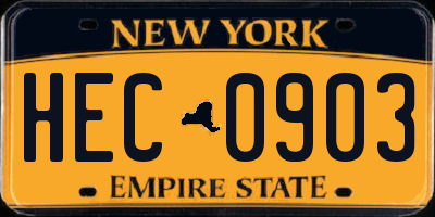 NY license plate HEC0903