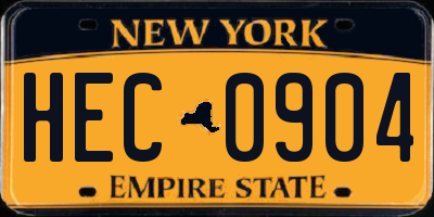 NY license plate HEC0904