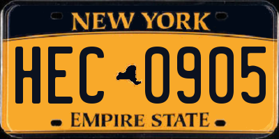 NY license plate HEC0905