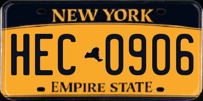 NY license plate HEC0906