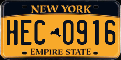 NY license plate HEC0916