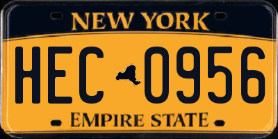 NY license plate HEC0956