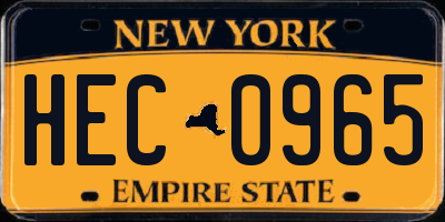 NY license plate HEC0965
