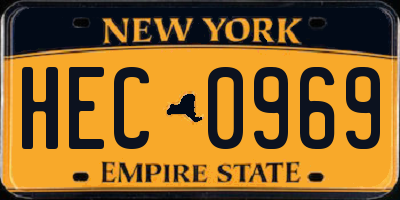 NY license plate HEC0969