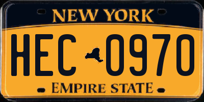 NY license plate HEC0970