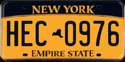 NY license plate HEC0976