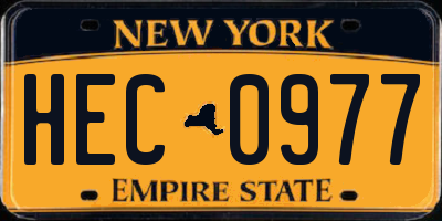 NY license plate HEC0977
