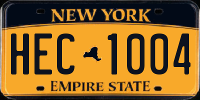 NY license plate HEC1004