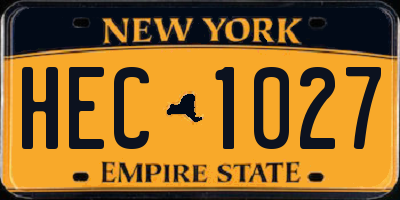 NY license plate HEC1027