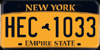 NY license plate HEC1033