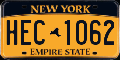NY license plate HEC1062