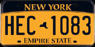 NY license plate HEC1083
