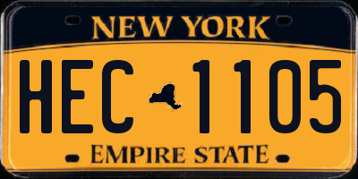 NY license plate HEC1105