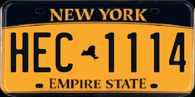 NY license plate HEC1114