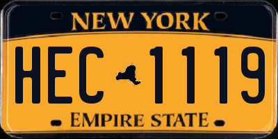 NY license plate HEC1119