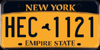 NY license plate HEC1121