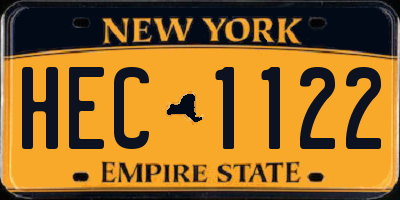 NY license plate HEC1122